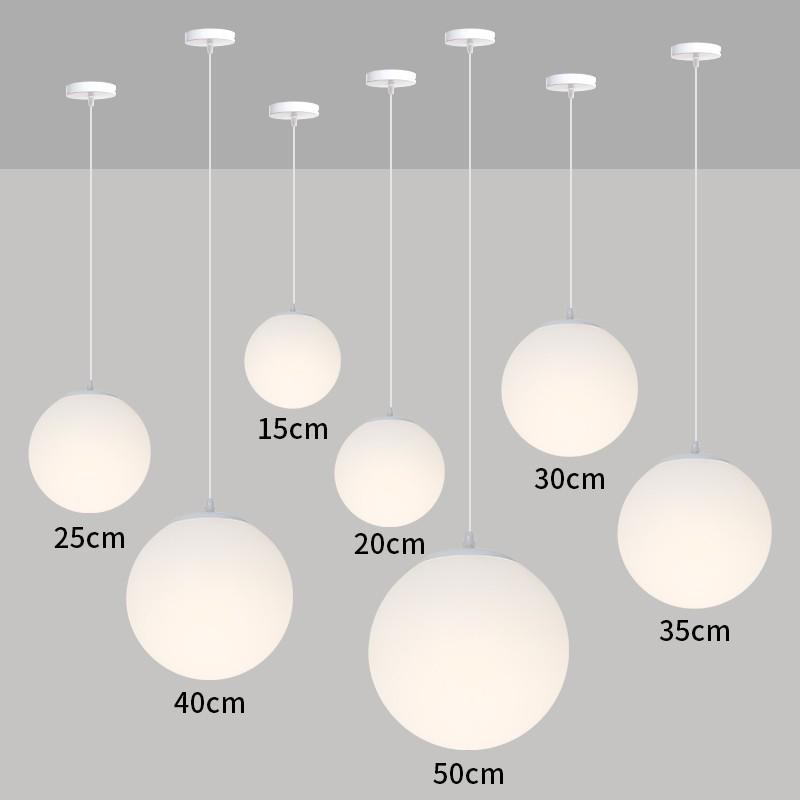 Acrylic Milk White Round Pendant Light - Modern Minimalist Frosted Ball Lighting for Store or Wedding Décor, 220V.