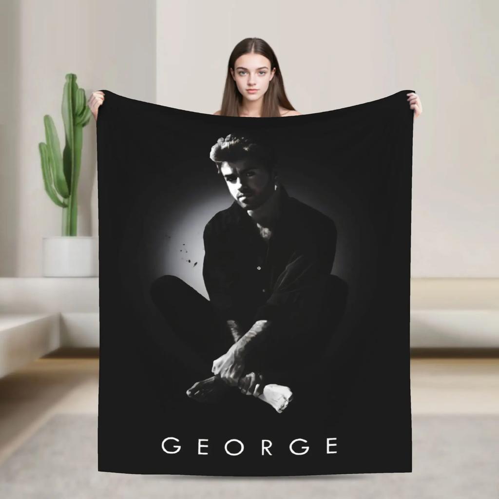 George Michael Decke Qualität Warm Weich Überwurfdecke für den Winter Heimdekoration Tagesdecke für Studenten Lustiges Design Gemütlicher Komfort