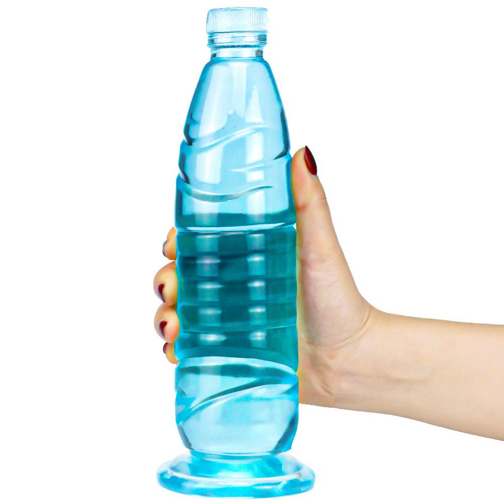 Transparent Crystal Dildo Mineral Water Bottle Shaped - Extra Large Unisex Anal Plug Dilator, Adult Sex Toy