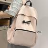 Simple Bow Decoration Backpack Cute Casual Large Capacity Multi Pocket Backpack Student Backpack Fashionable Women's Backpack