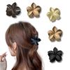 Cerrito Flower Hair Claw Clips for Women Girls - 4 Pcs Medium Strong Hold Clamps for Thick Thin Hair, Matte Nonslip, Neutral Floral Claw, Styling H