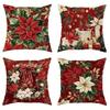 New Christmas Santa Pillow Cover, Imitation Embroidery Holiday Decorative Sofa Linen Car Cushion Cover