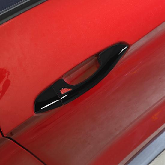 For 2015- Ford Mustang Gloss Black Door Handle Decor Cover Trim Overlay Cap