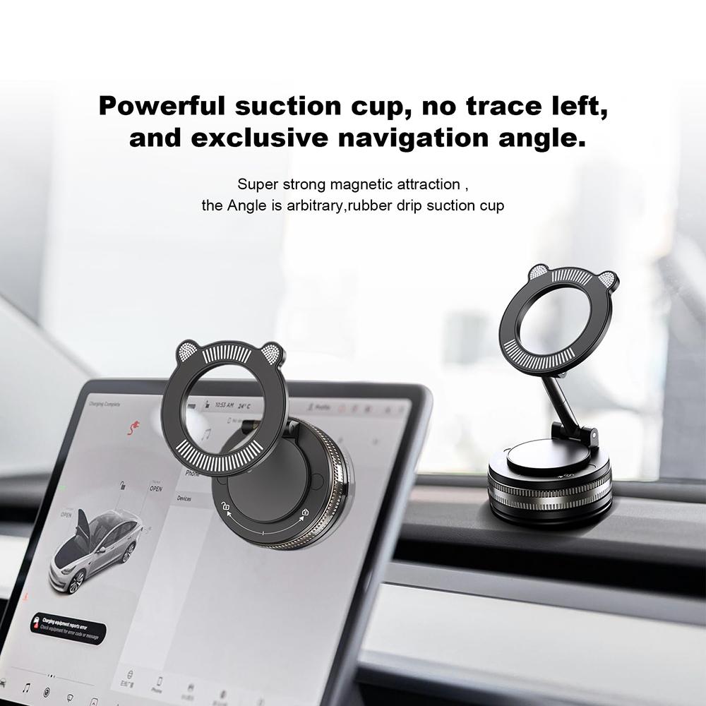 YZ Magnetic Car Mount Mobile Phone Holder Vacuum Adsorption 360° Rotation Super Strong Suction Bracket For iPhone 16-12 Samsung