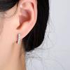 Minimalist Circle Small Hoops Earrings Skinny Zircon Earbob Earrings for Women