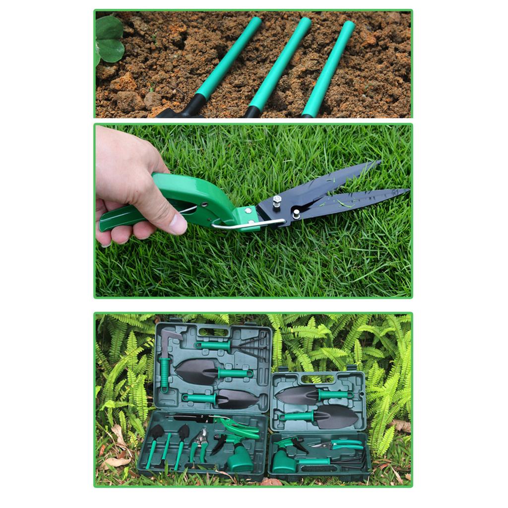 Potted Plant Pruning Shovel Kit Garden Planting Weeding Set Bonsai Trimming Garden Tools Green 10