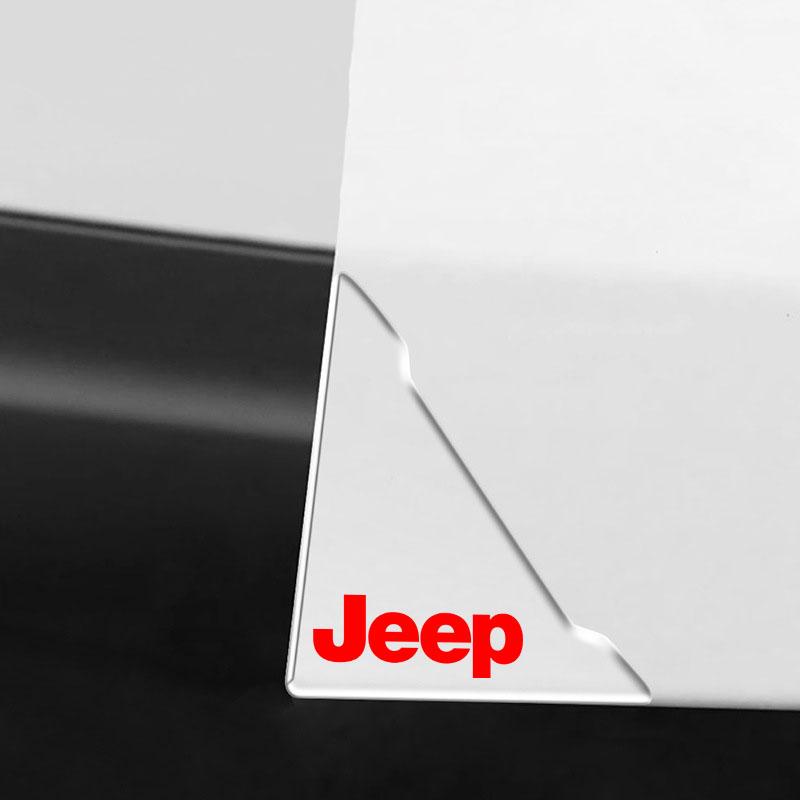 2Pcs Transparent Car Door Corner Cover Anti-Scratch Protection Sticker For Jeep Renegade Wrangler JK JL Grand Cherokee Compass Patriot