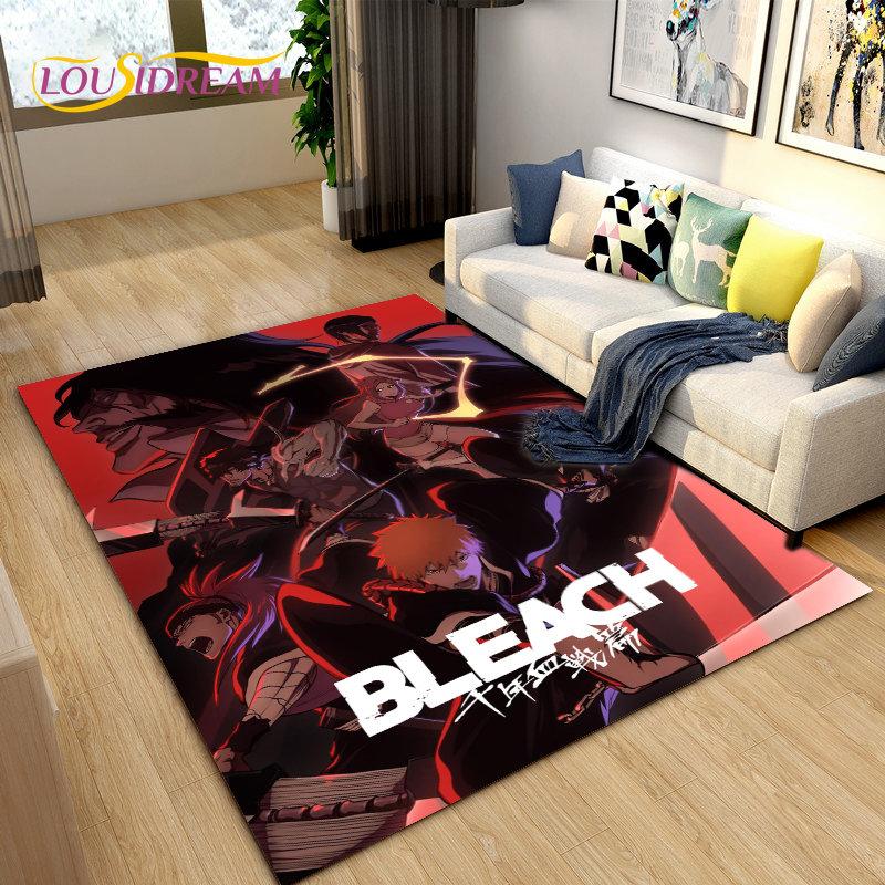 Anime Bleach Japan Cartoon Area Rug Large,Carpet Rug for Living Room Bedroom Sofa Doormat Decoration,kid Play Non-slip Floor Mat