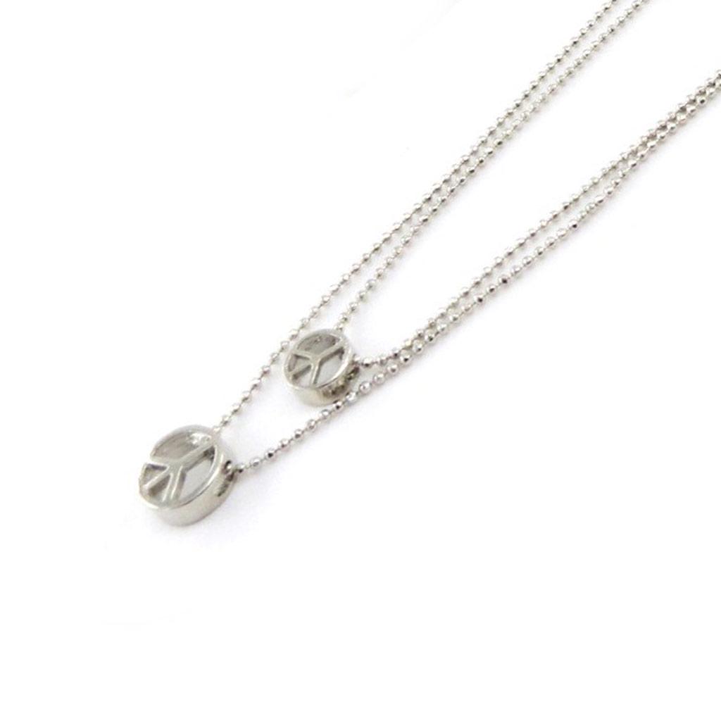 Les Trésors De Lily [J1181] - Silver 'Peace' Designer Necklace (2 Rows)