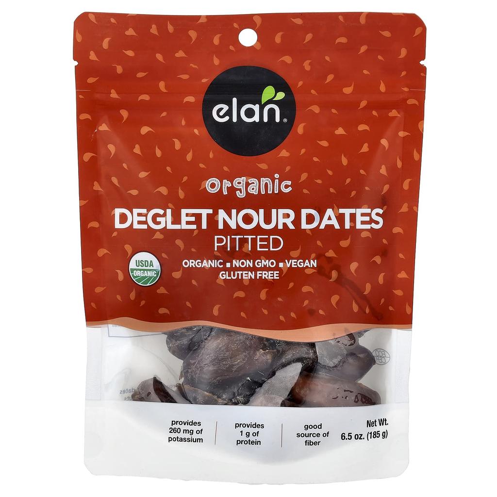Elan, Organic Deglet Nour Dates, Pitted, 185g (6.5oz)