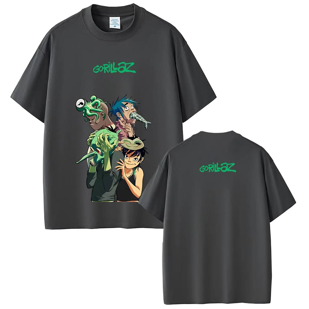 Rock Band Gorillaz Merch Tshirt Summer Unisex Women Fashion Hip Hop Fashion Streetwear Unisexs Gothic Punk T Shirts Tops
