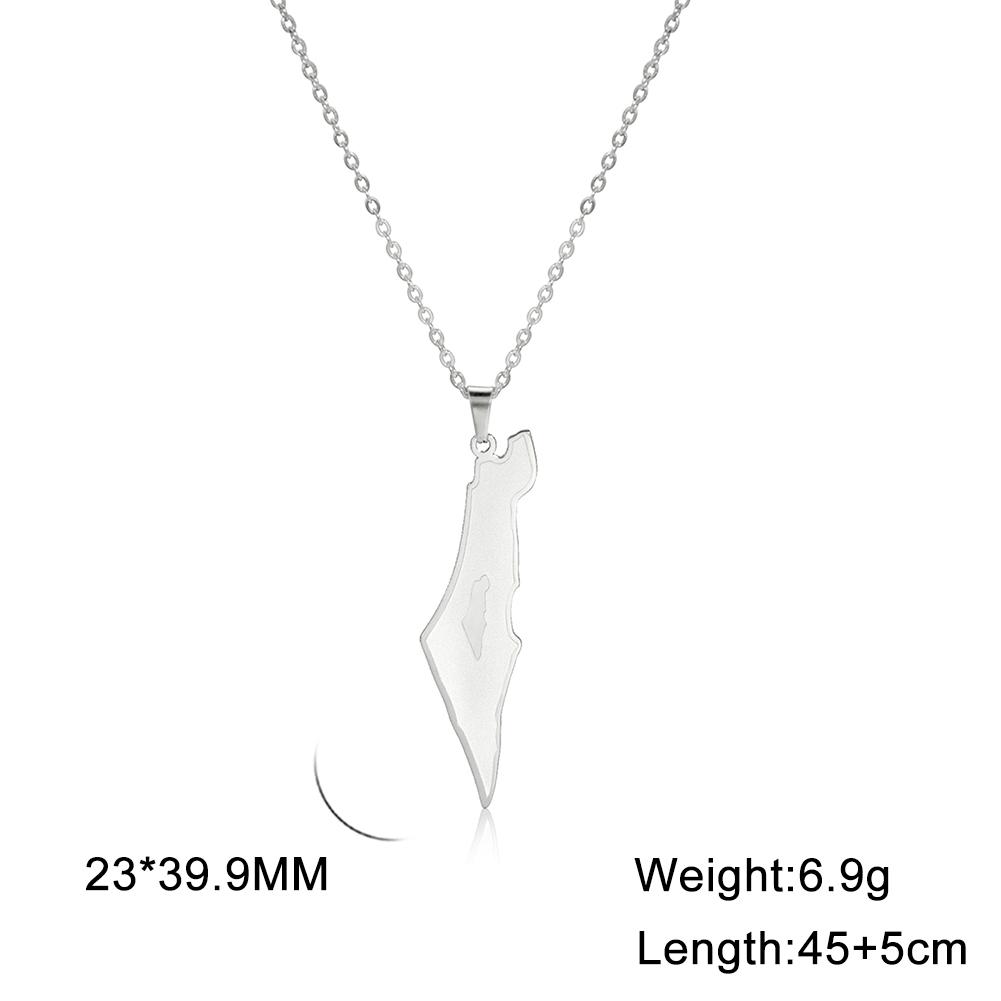 Cazador Stainless Steel Israel Map Pendant Necklace for Women Jewelry 2026 Gold Color Geography Country Gift Wholesale