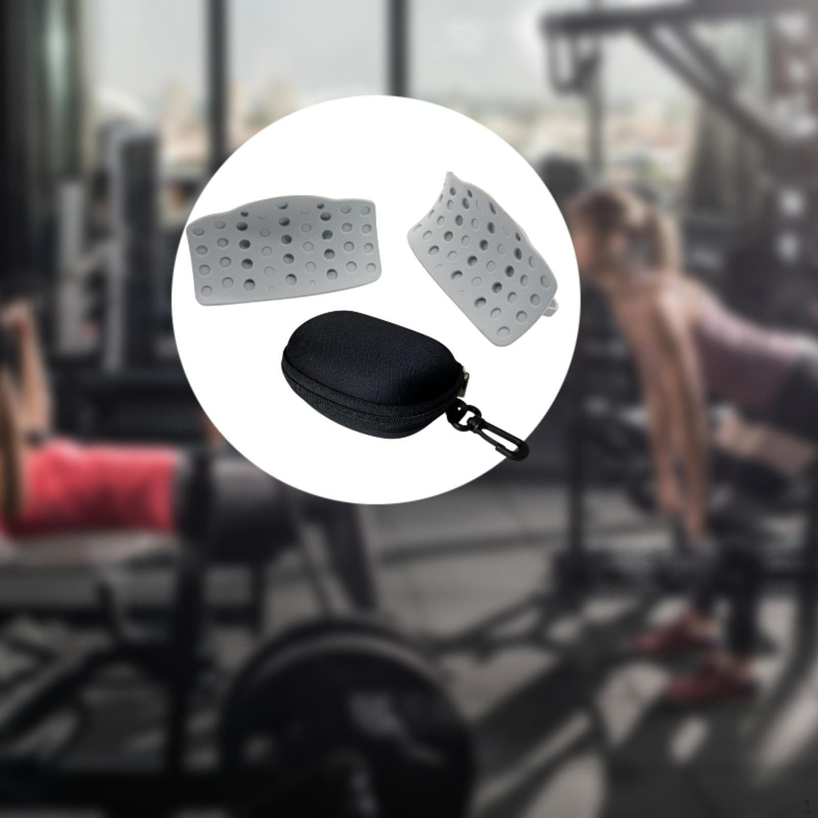 

1 пара гимнастических захватов для тяжелой атлетики с силиконовыми накладками для захвата Упражнение серый