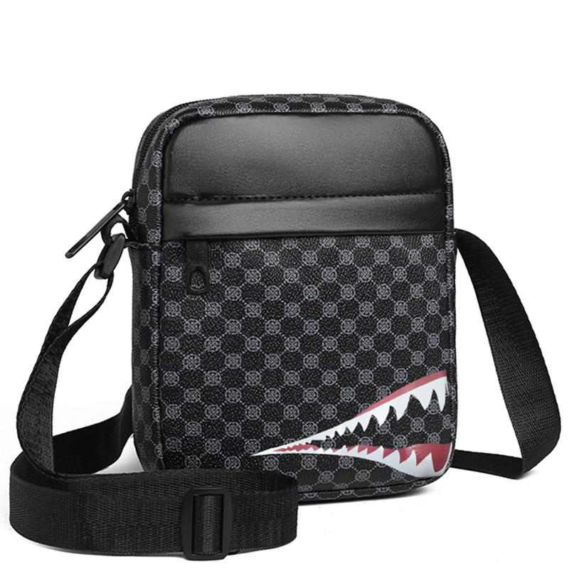 Sleek Multi- Crossbody Bag for Daily Commute Stylish Shark-detail Multi-pocket Lightweight Versatile Casual Bag