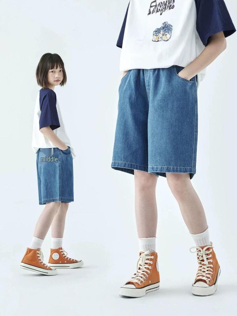 Trendy Girls' Mid-Length Denim Shorts - Casual, Classic & Versatile Fashion