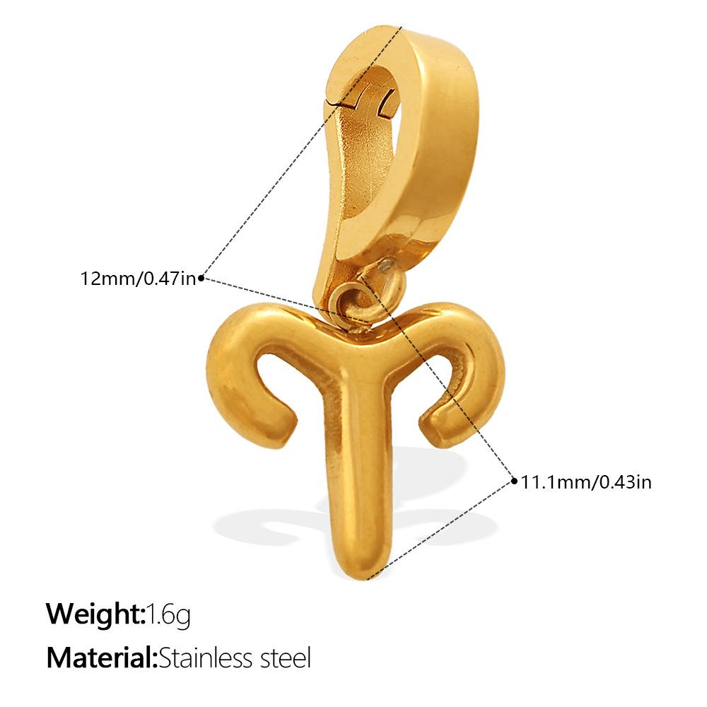 Summer Seaside Vacation Wind Golden Twelve Constellations Bikini Buckle Pendant Gold-plated DIY Accessories