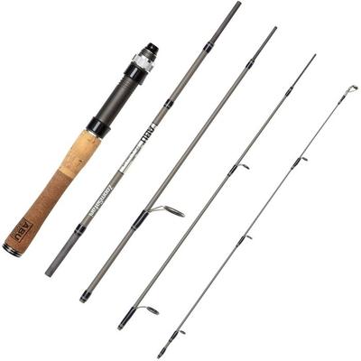 AbuGarcia ZoomSafari ZMSS-505L Reise-Rute Spinnrute für Barsch, Ajing, Forellen-Teich - Schwarz 5ft-L (Licht)