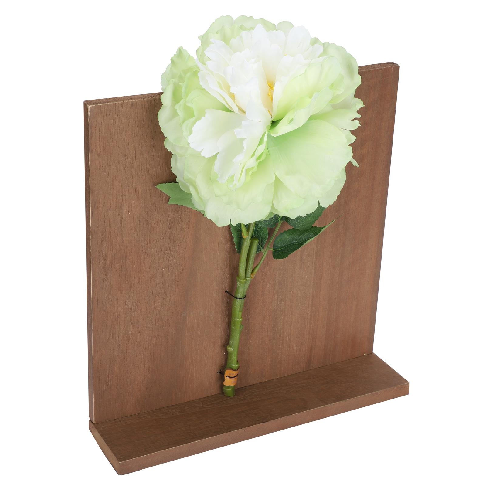 Artificial Flower Hanging Ornaments with Wood Board Indoor Living Room Bedroom Wall Decorations