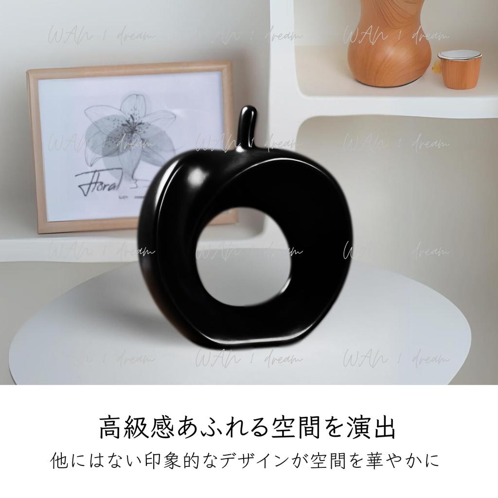 Apple-shaped Ceramic Object, 10 Colors Available, Modern Decor, Nordic Style, Art Accessory, Perfect for Gifts, Black