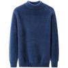 Imitation Mink Thickened Warm Sweatwear Mens Anti-pilling Knitted Turtleneck Sweater Slim Fit Long Sleeve Pullover Solid Color Trend Men Clothing