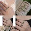Chic And Sophisticated Olive Green Adjustable Ring For Trendy Women's Fashion Accessories