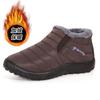 Vinterbomullsstøvler for menn og kvinner med vanntett og plysjfôr, fasjonable korte støvler i stor størrelse, snøstøvler for én fot