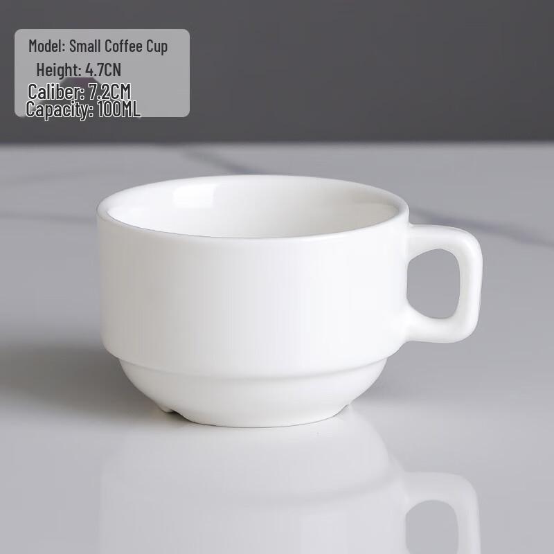 Маленькие белые керамические кофейные чашки Shangqi с крышками (Набор из 10)