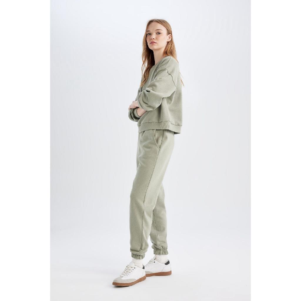 Normální střih Basic Silný fleece Uvnitř Crew Výstřih Pružný pas Bavlna Tepláková souprava D8022axns