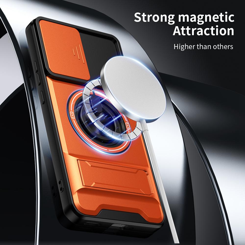 KEYSION Magnetic Phone Case for OPPO Reno14 Pro 5G Reno14 F 5G Slide Camera Protection Upright Kickstand Ring Shockproof Cover