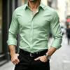 Men's Shirt Wine Red Dark Patterned Long Sleeved Shirt Fashionable Design Slim Fit Business Wedding Casual Long Sleeved Cardigan