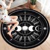 1pc Gothic Moon Phase Round Rug - Polyester Crystal Velvet, Non-slip, Washable Indoor Rug for Bedroom, Living Room
