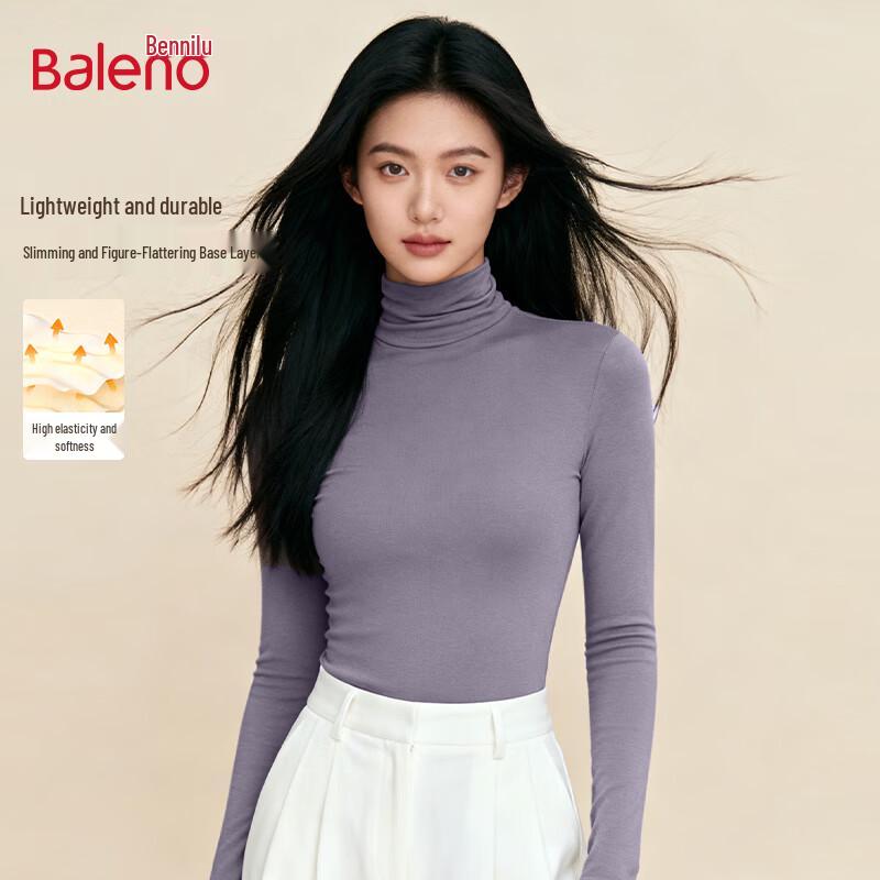 Baleno Women's Long Sleeve Mock Neck Knit Base Layer Top