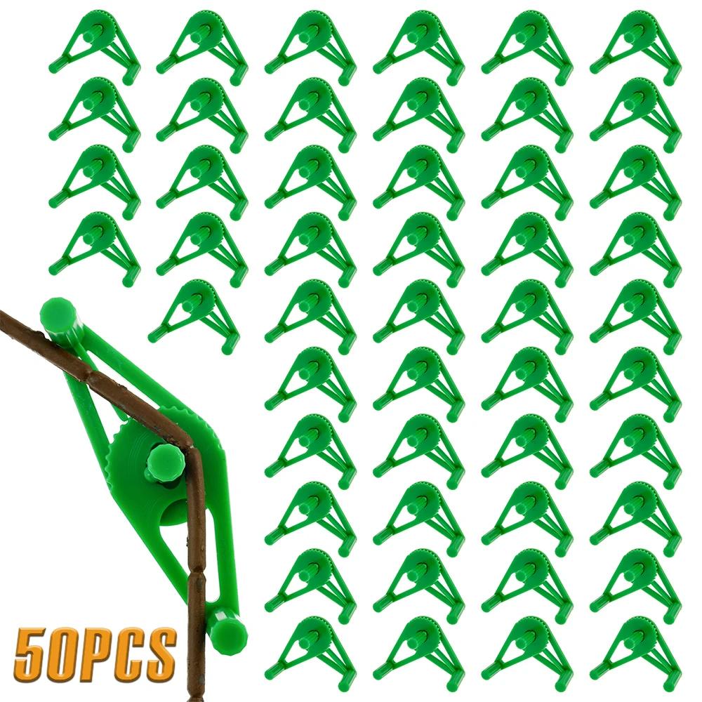 50Pcs Branch Training Clips Plastic Adjustable Plant Branches Stem Benders Reusable Low Stress Training Tool for Garden Flowers