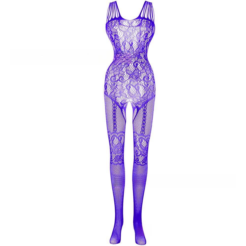 Oversize ženy Sexy síťované jednodílné body punčochové kalhoty Krajkové body Spodní prádlo Velká velikost