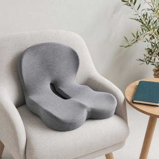 Memory Foam Seat Cushion with Back Support, L Shaped Car Office Chair Pad, Integrated Lumbar And Seat Cushion for Driving Desk