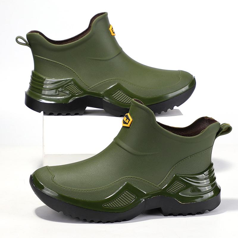 

Fashion Men s Rain Boots Waterproof Shoes Fishing Husband Galoshes Man Garden Rubber Boot Indoor Kitchen Work Rain Boots Car Wash Boots 39 зелёный
