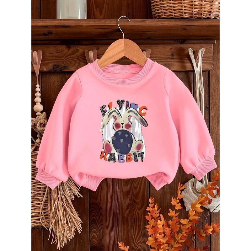 European Size Cute Printed Pattern 0-3 Years Old Comfortable Children's Spring Lightweight Round Neck Sweatshirt, Suitable for Outdoor Wear
