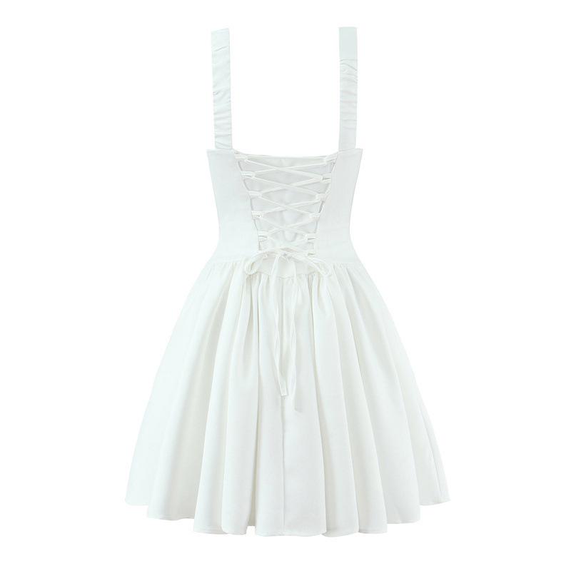 Sleeveless Chic Square Neck Mini Dress: 2026 Sexy Slimming Style