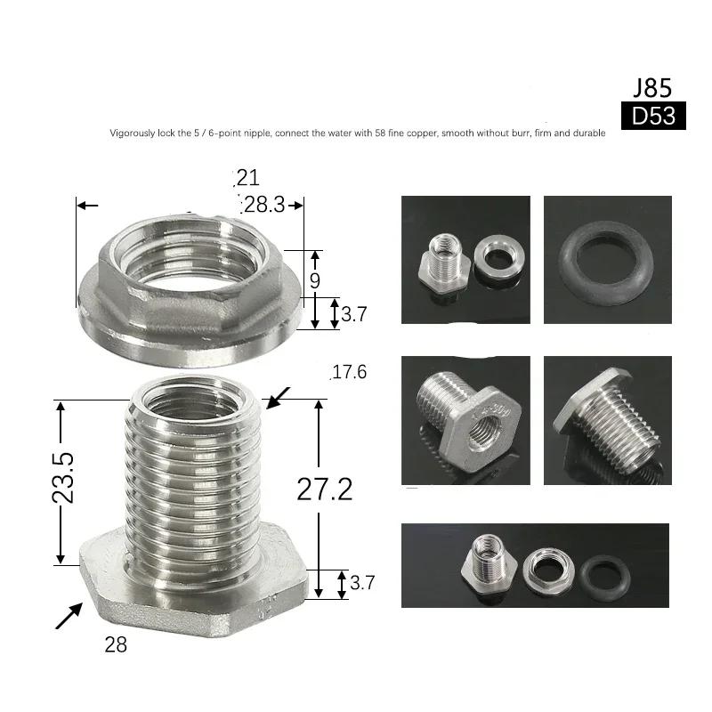304 Stainless Steel Pipe Fitting Bulkhead Water Tank Connector Adapter Inner and Outer Wire Water Tank Joint