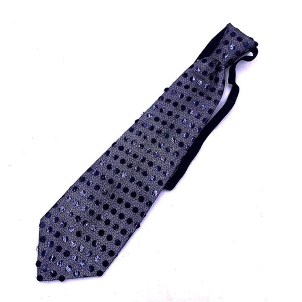 Dot Print LED Luminous Tie Battery Powered Colorful Sequins Glowing Tie Lightweight Unique Men Women Necktie Party Accessories