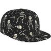 Trucker Hats for Men Women Adjustable Comfy Cute Cartoon Skull Print Flat Bill Baseball Cap Golf Hat Dad Hat Snapback Black