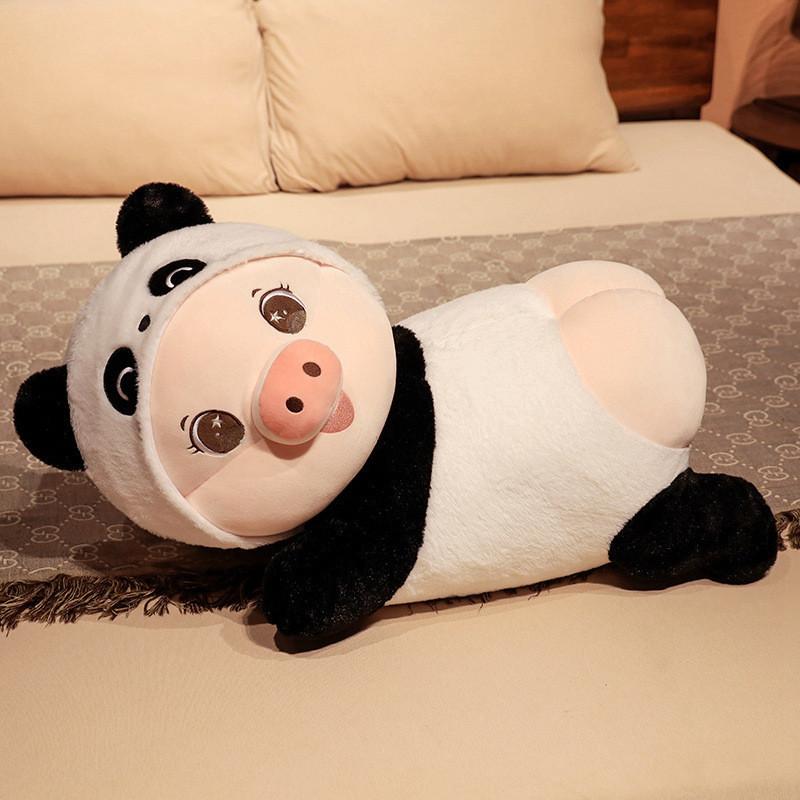 

Cute Panda Frog Plush Toy Sleeping Pillow Kids Doll Girls Gift 45cm/0.38kg чорний