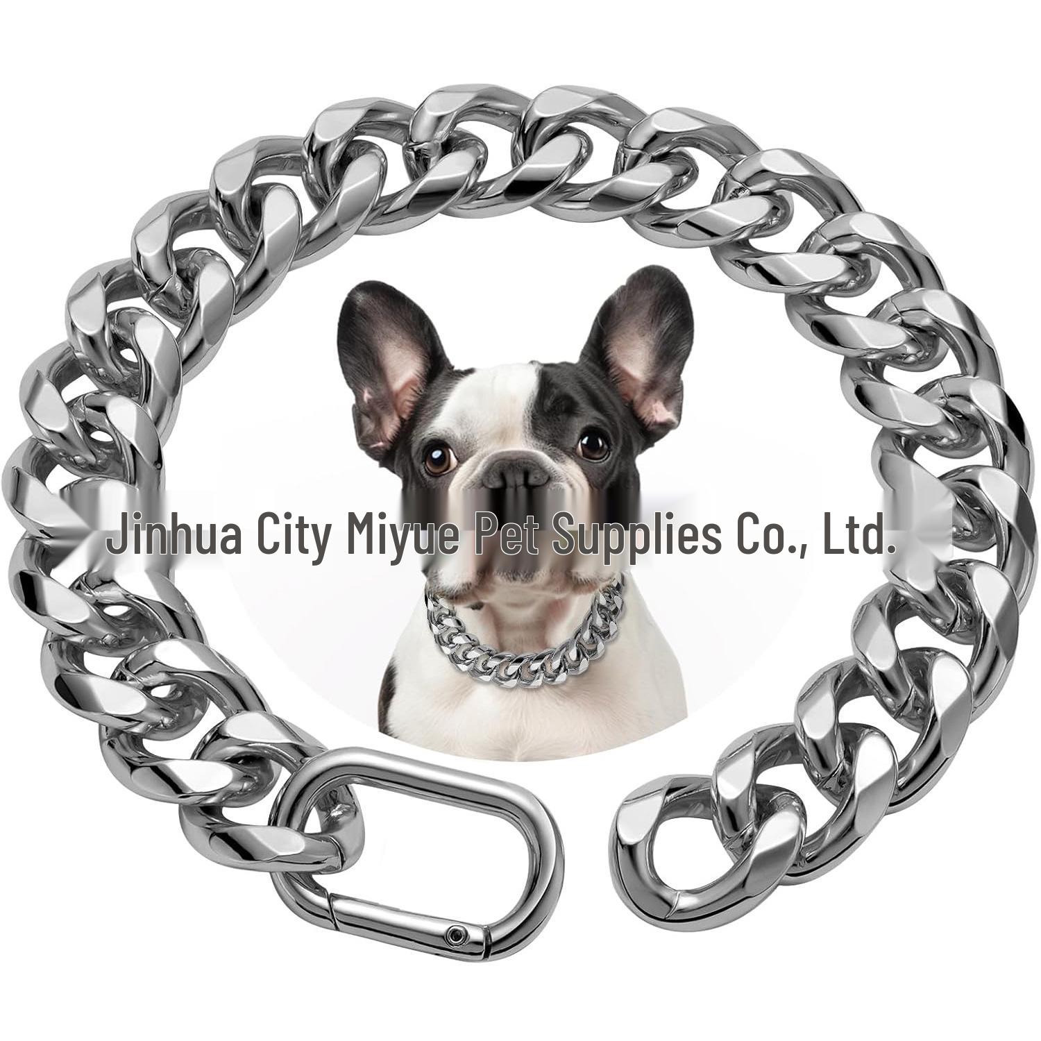 

Hot-Selling Gold-Plated Cuban Link Dog Collar and Leash Set XS - 25cm/10in серебряный