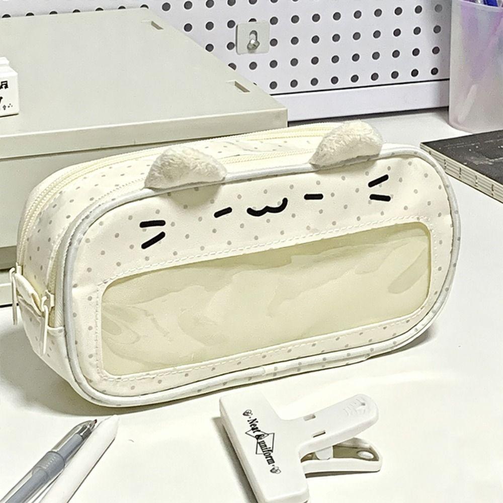 With Ita Display Window Pencil Case Double Layers Stationery Bag Pencil Pouch  Students