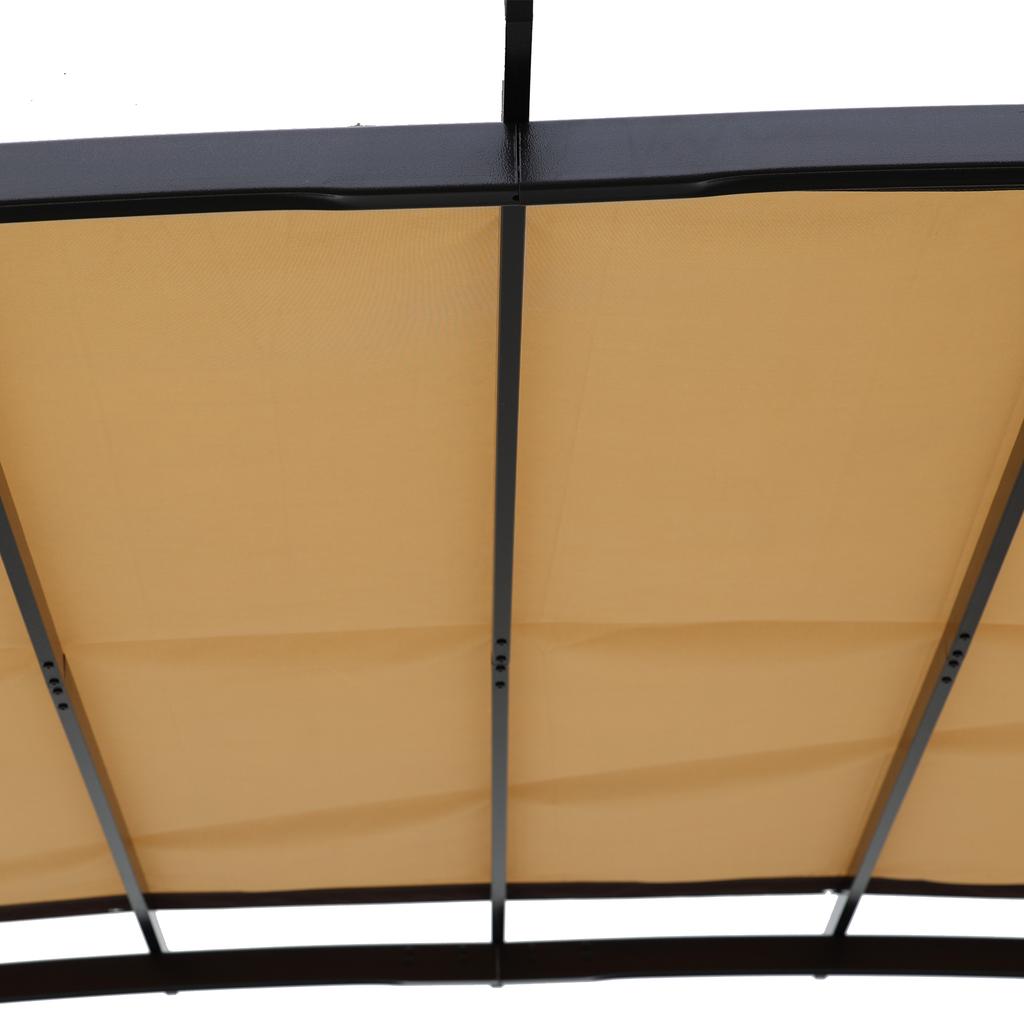 Replacement Roof for 12 x 9 Ft Curved Outdoor Pergola Construction, Waterproof Sun Protection Awning for Patio and Balcony, UV-Resistant (Beige)