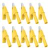 10Pcs Crocodile Clip Testing Clamp 10mm Opening 10A with 4mm Socket Accessory Set KitYellow