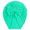 New autumn children's solid color imitation cotton hat, baby comfortable bow pullover hat, baby hat