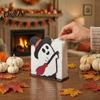 Solid Wood Paper Rack Halloween Ghost Wooden Napkin Holder, Cute Towel Decorative Cartoon Table Decoration Stand, Freestanding Tissue Dispenser