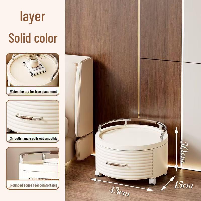 Round Storage Cabinet with Shelves and Drawers