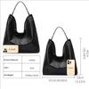 Women's Hobo Bag Genuine Leather Second Layer Soft Cowhide Handbag Black Fashion Shoulder Bag for Everyday Use